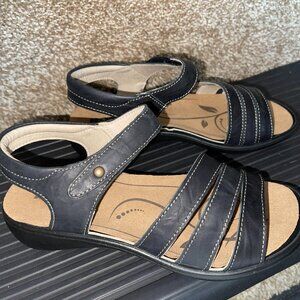 Romika, Ibiza Sandal Black Leather. Size US 6.5-7 EU Size 37.